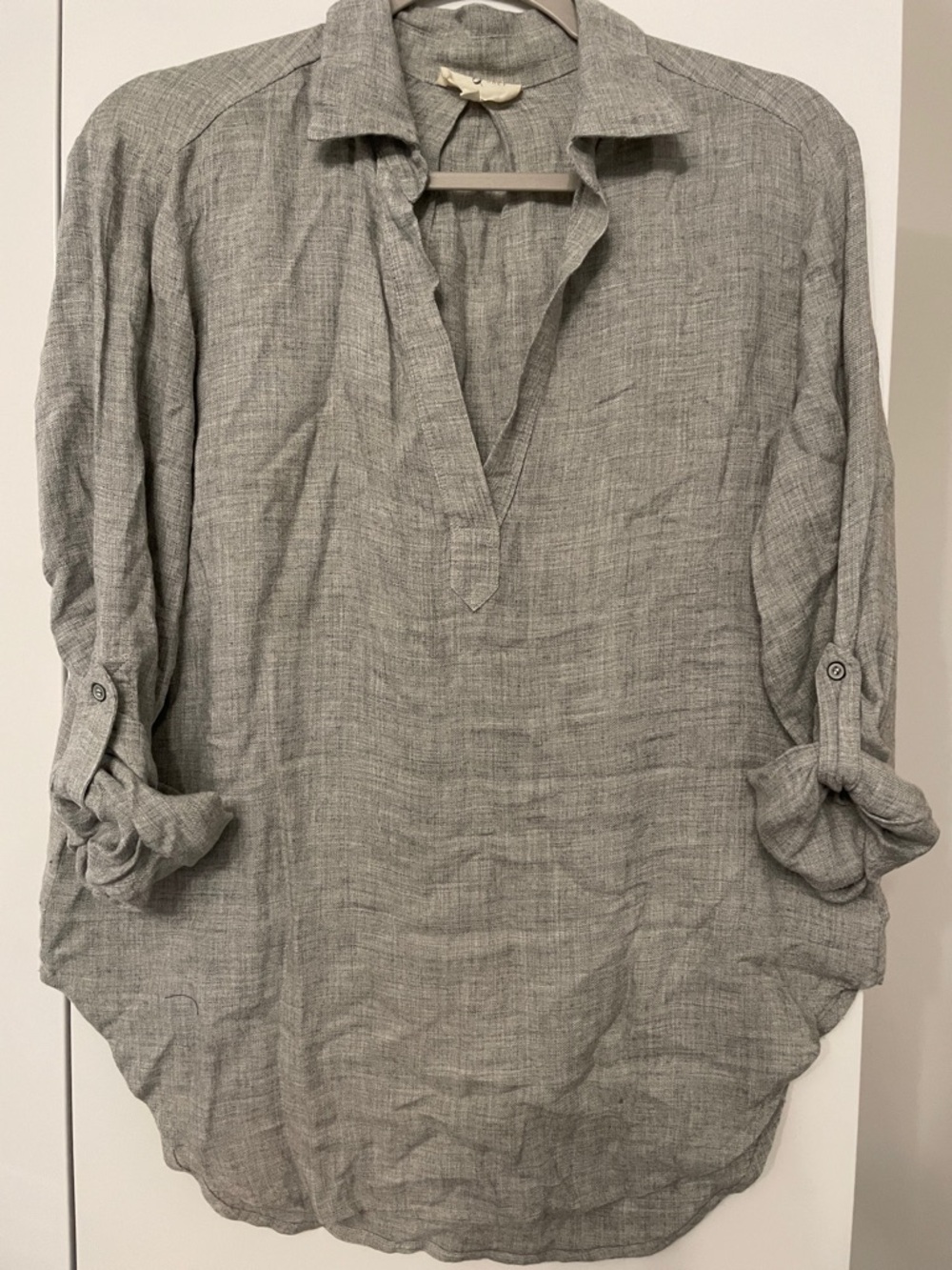 Lou & Grey Light Gray Linen Pullover Tunic
